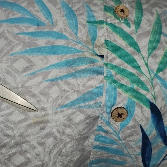 Caribbean Mens Sz L Washable Hawaiian Button Down Shirt - Picture 10 of 11